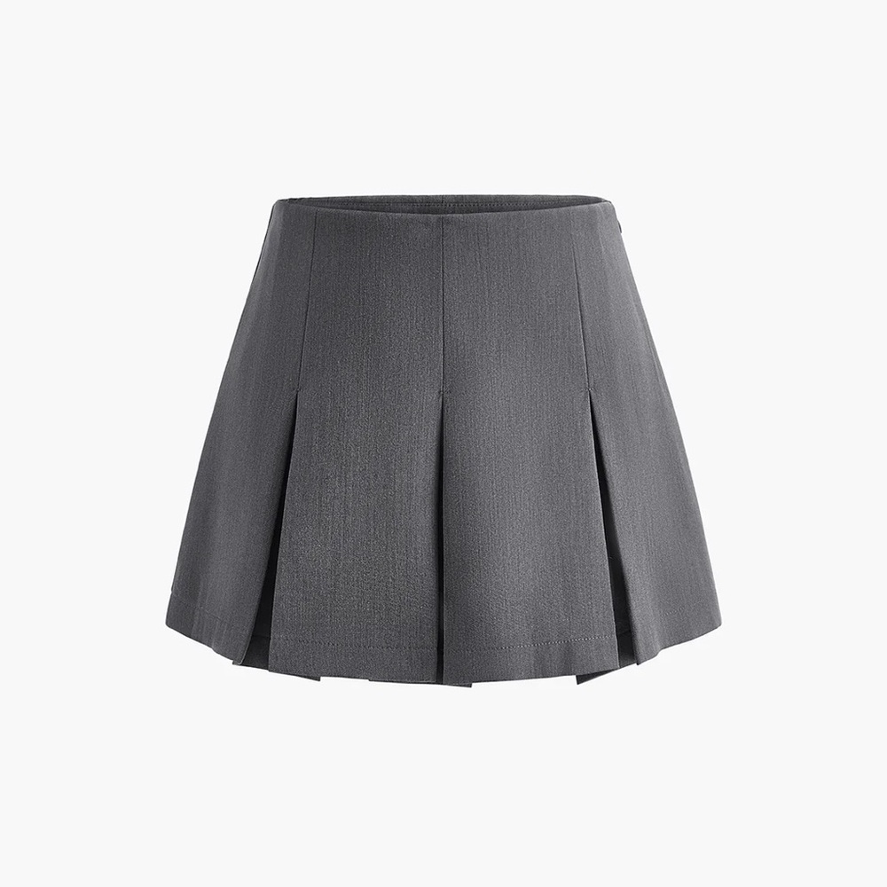 Commense grey pleated mini skirt